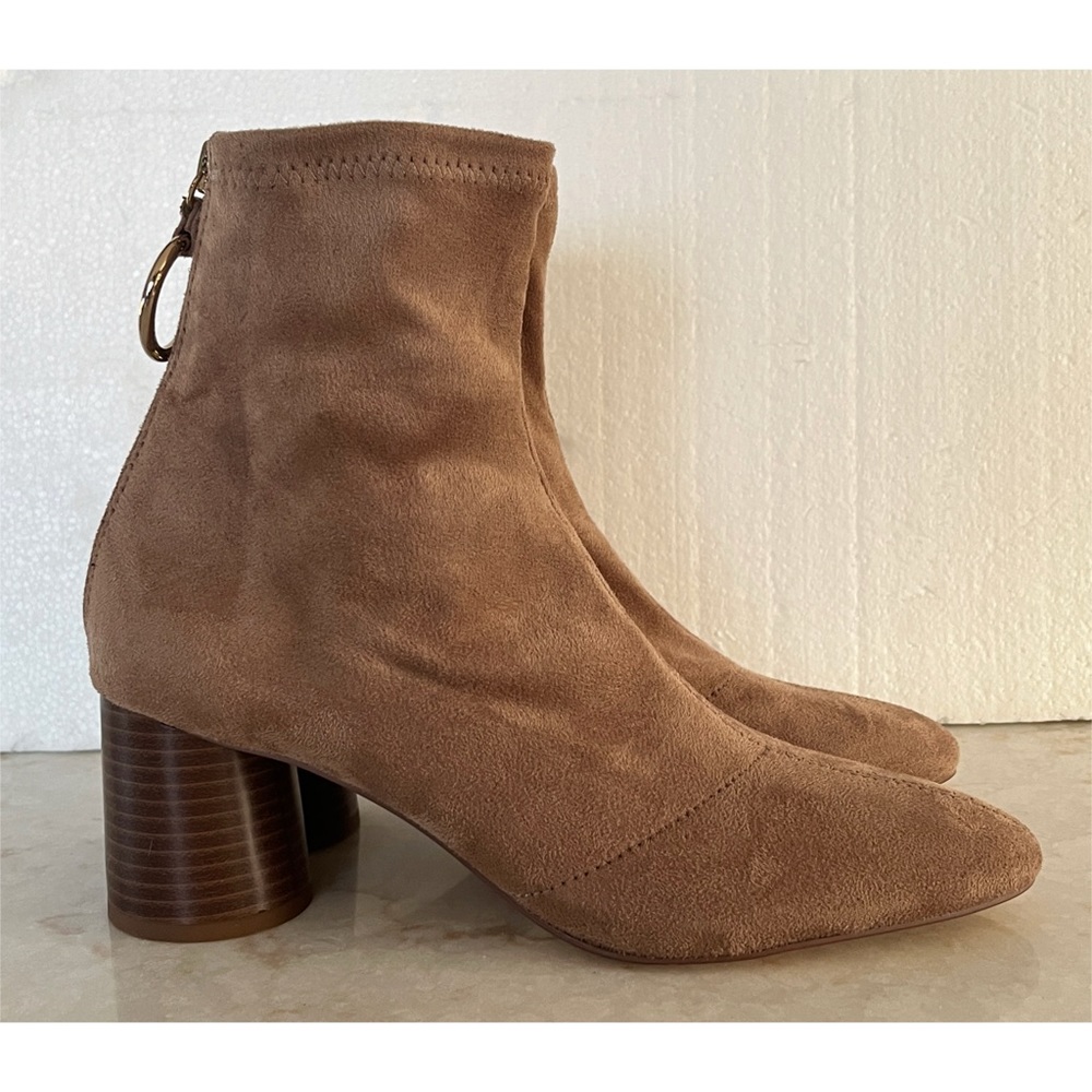 Zara Basic Collection Tan Faux Suede Ankle Boot 36 New